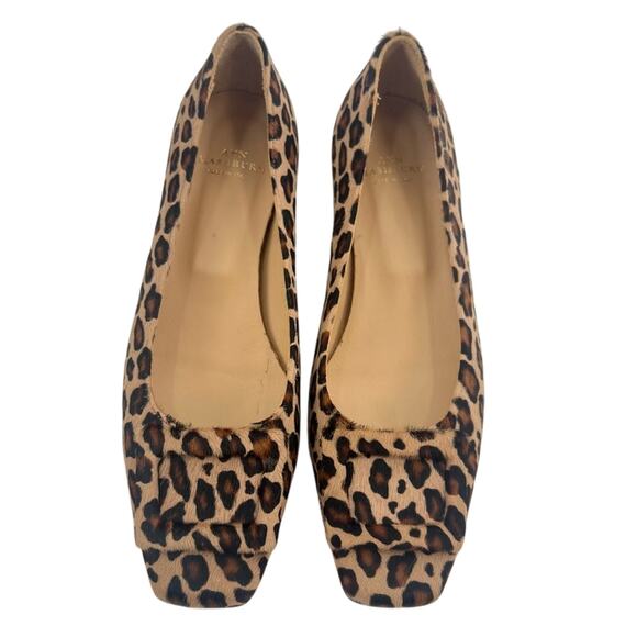 ANN MASHBURN Genuine Calf Hair Buckle Pump flat In Leopard Pony 37.5 - Picture 1 of 6